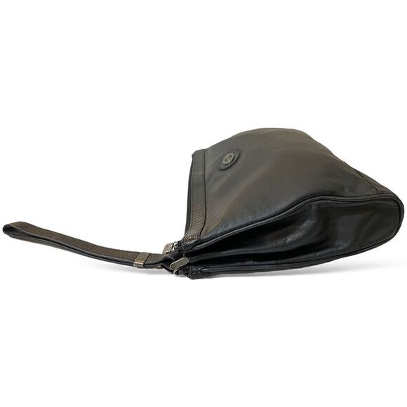 GUCCI Black Leather & Python Trim Vintage Clutch - Picture 13 of 15